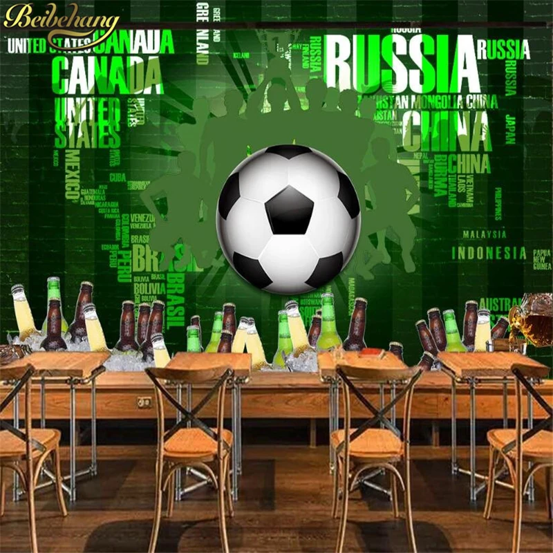 custom 3d wall paper Soccer wall murals large shock 3d stereo cool football silk cloth wallpaper papel de parede 3D Stickers