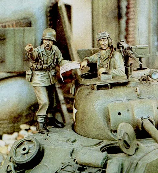 Солдаты Второй мировой войны США «That Way» (2 фигурки/набор из смолы) Упаковано в коробку верлип #1100, несобранные, неокрашенные