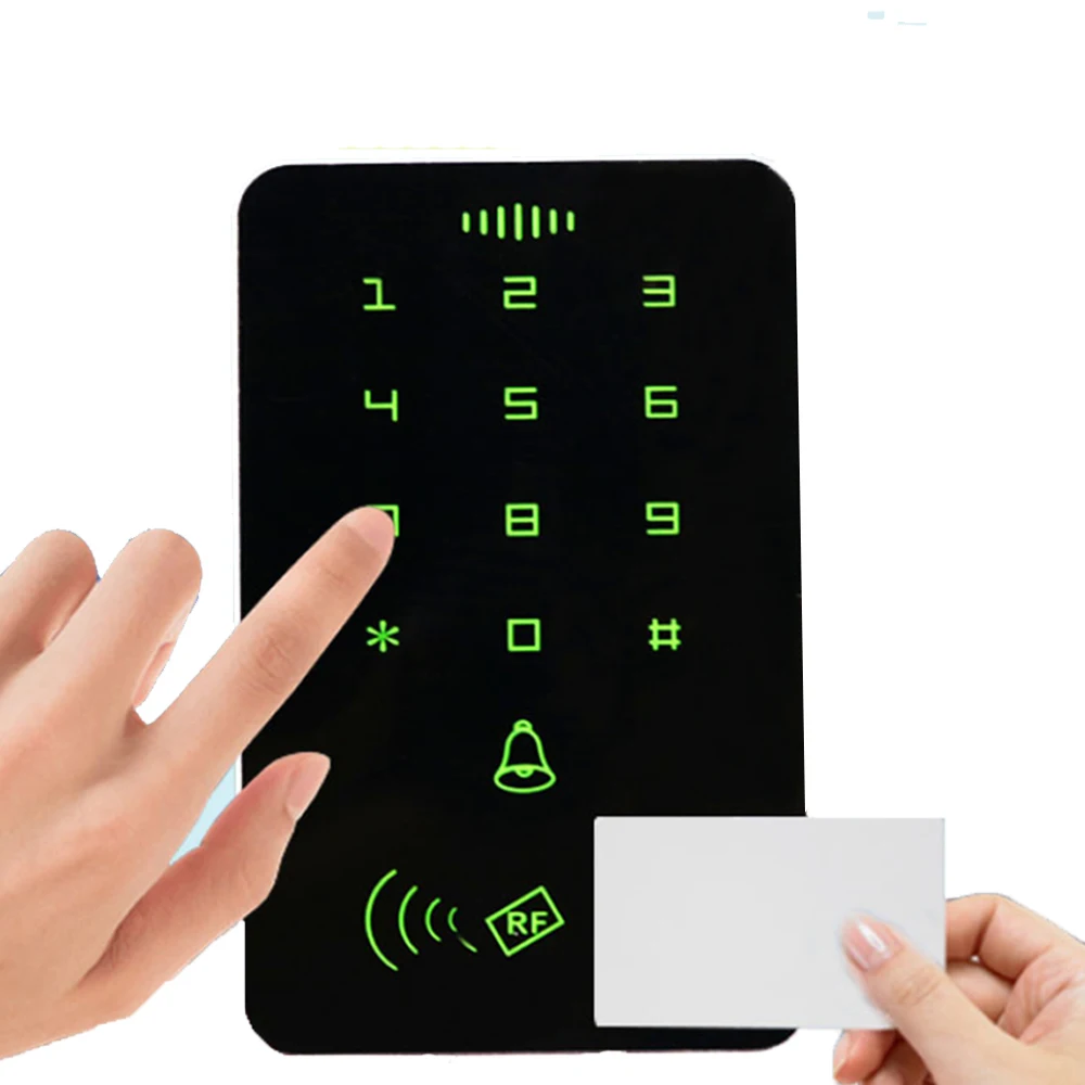 Access Control Keypad 125Khz/13.56Mhz RFID Card Gate Lock Card Reader Smart Door Access Controller System Capacity 1000 Users