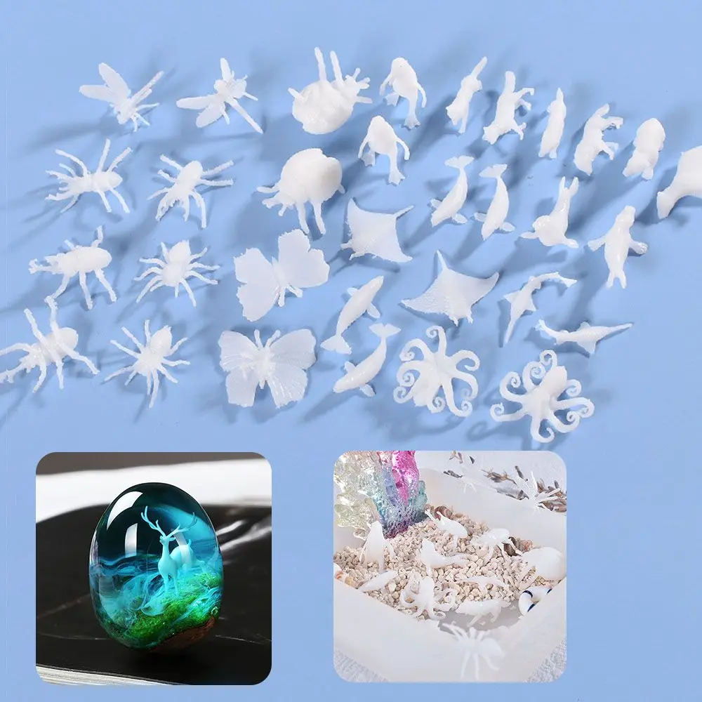 Fashion Craft Supplies Mini jellyfish Necklace Filling Material 3D Mini Animals Model Jewelry Making Resin Epoxy