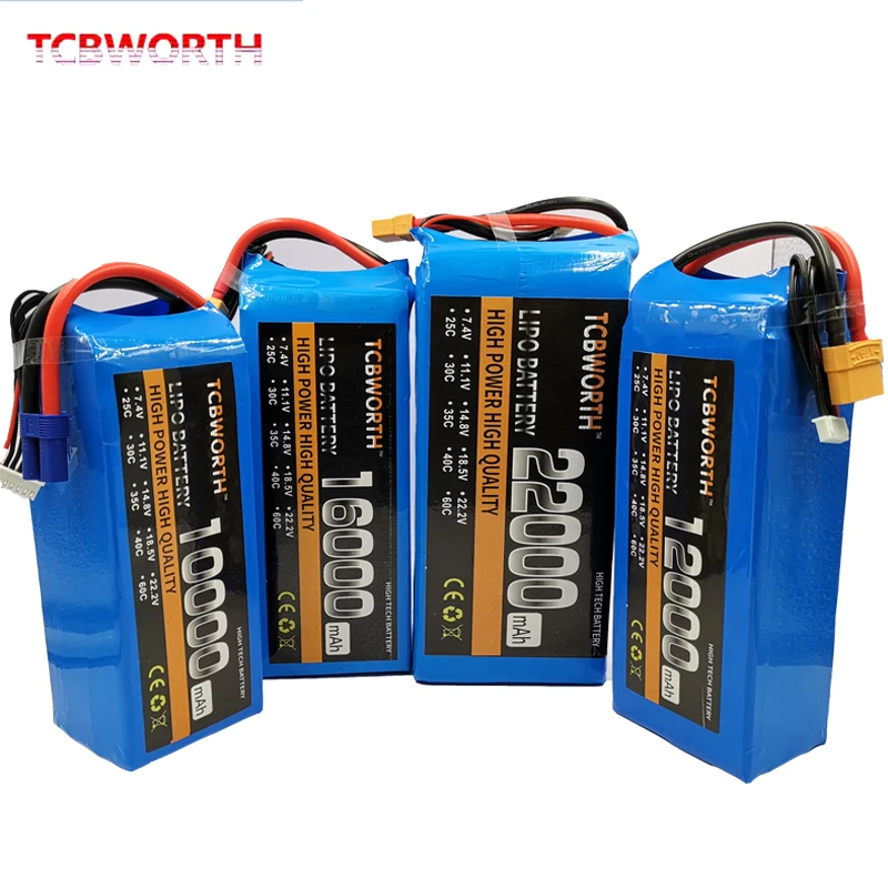 11.1V 14.8V 18.5V 22.2V RC LiPo Battery 2S 3S 4S 5S 6S 10000 12000 16000 22000mAh Batteries For RC Drone Quadrotor Airplane Car