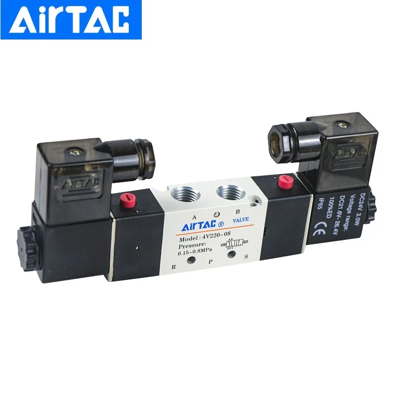 AirTac 4V Series Pneumatic Control Parts 5/2 Port Solenoid Valve 4V220-06/4V220-08