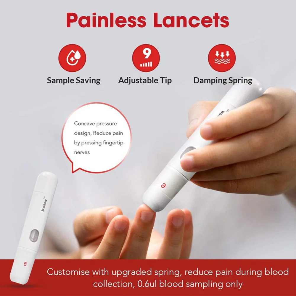 Sinocare Safe AQ Smart Blood Glucose Meter for Diabetes Medical Device Glucometer with Test Strips Painless Lancets 5s Simple