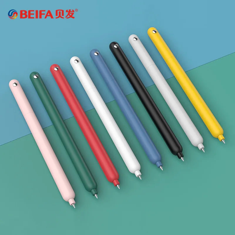 BEIFA Gel Pen 0.5mm Fine Tip Special Design Rotating Smooth Writing Black ink Extra Blue Red Color Refills