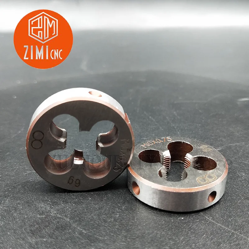 2pcs M10×0.75 round die M10*0.75 right-handed circular tapping mold hand tool set 0.75mm fine teeth