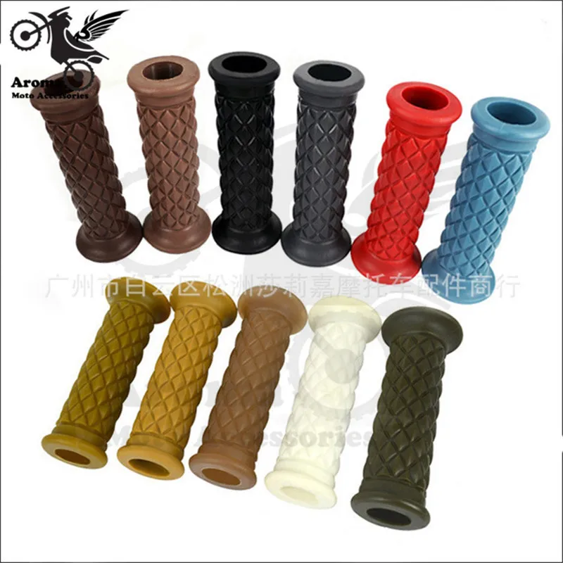 16 colors available brown red black hot retro cafe racer parts 22MM 25MM rubber motorbike grip for honda suzuki yamaha harley softail sportster