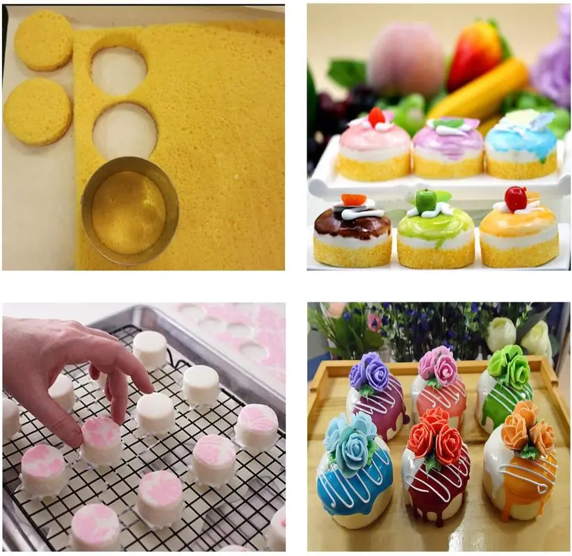 5 قطعة/المجموعة الفولاذ المقاوم للصدأ دائرة مستديرة على شكل قاطعة البسكوت البسكويت قوالب الفضة كعكة المعجنات العفن المنزل المطبخ أداة قطع العجين #6