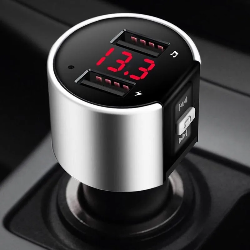 Bluetooth FM Transmitter Audio Aux Modulator Dual USB Fast Car Charger Bluetooth Handsfree Calling Car Kit Car Radio MP3 Player