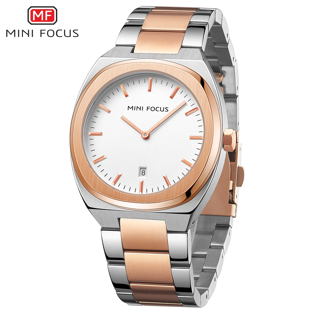 MINI FOCUS Luxury Steel Watches Men Top Brand Business Quartz Watch Women Unisex Waterproof Wristwatch Man Relogio Gold 0319