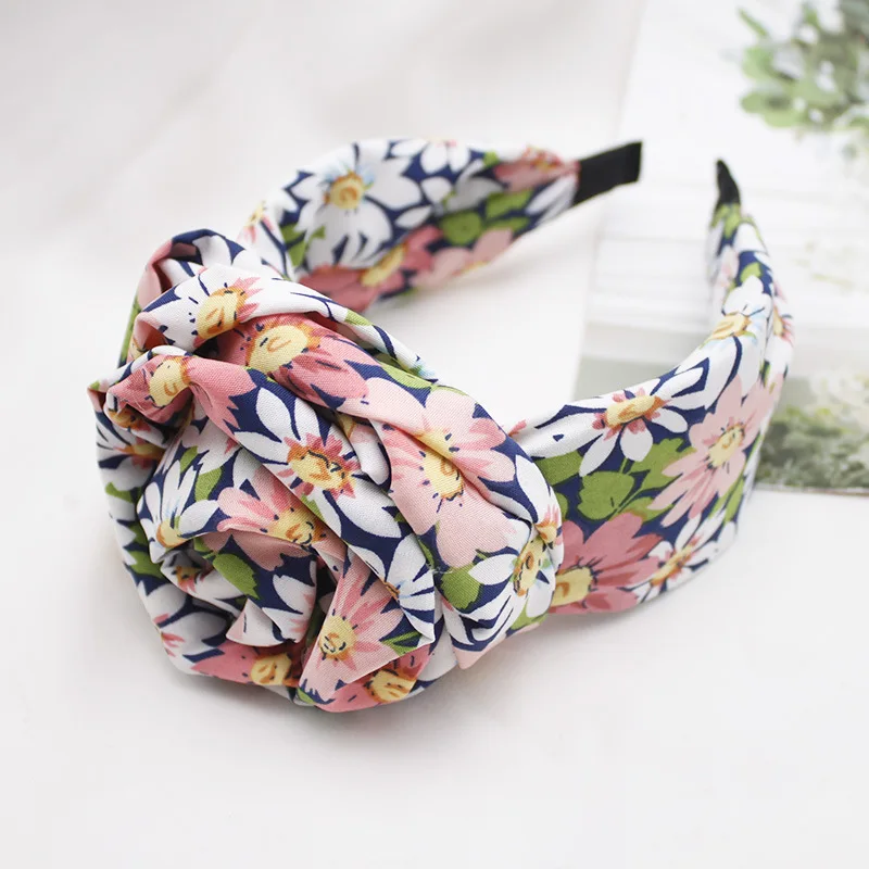 Vintage Bohemian  Rose Flower Satin Hairband Headband Headwear Hair Accessories