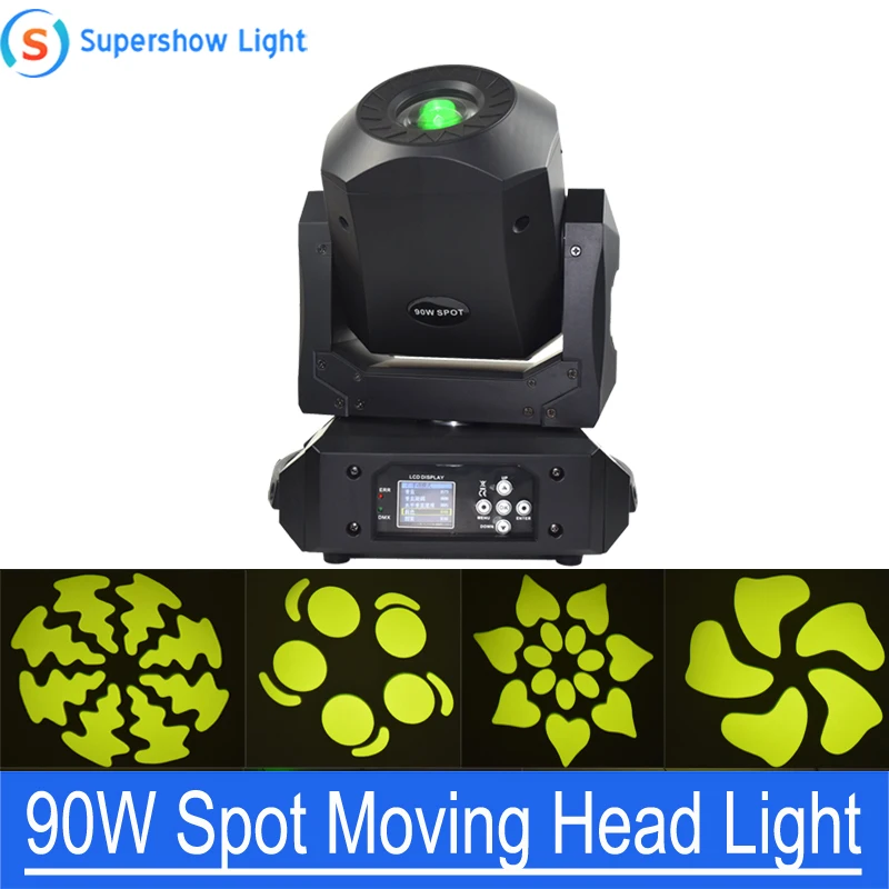 

High Brightness 90W Spot Moving Head Light Led GOBO Stage Lighting Disco Light 90W Gobo with 3 Face Prism Moving Heads