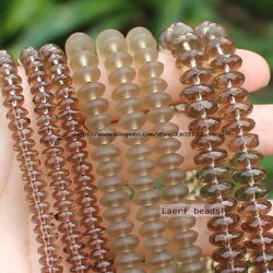 Natural Smoky Quartz, Tea Quartz, Rondelle loose beads 15inch , For DIY Jewelry Making, pendant,necklace,