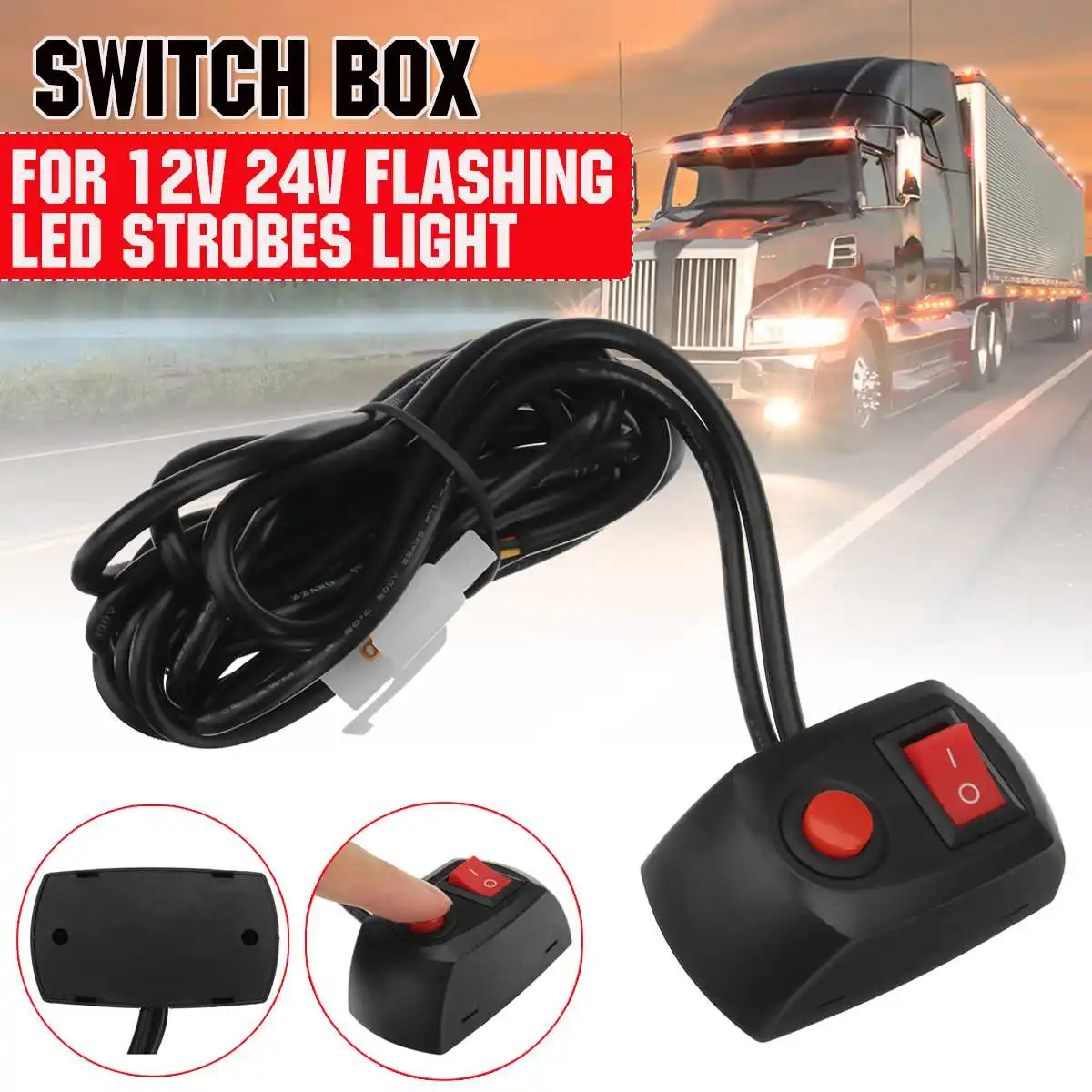 Car Truck Strobe Light Swithc Box 12V 24V Work Light Bar On/Off Switch Flashing LED Lightbar Beacons Lamp Switch