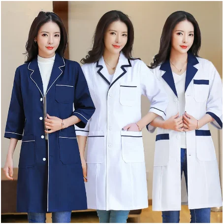 

solid color slim cotton simple anti-wrinkle overalls suit beauty salon uniform laboratory pet shop scrub overalls suit