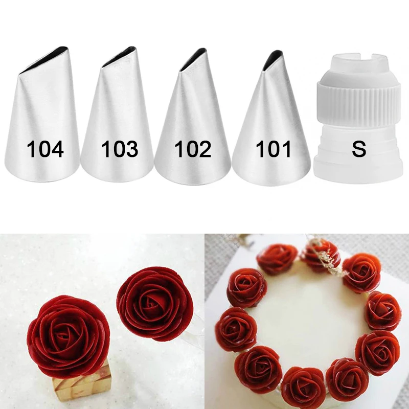 

#101 #102 #103 #104 Piping Nozzle For Creating Rose Petal Shape Decorating Icing Tip Baking &Pastry Tools Bakeware