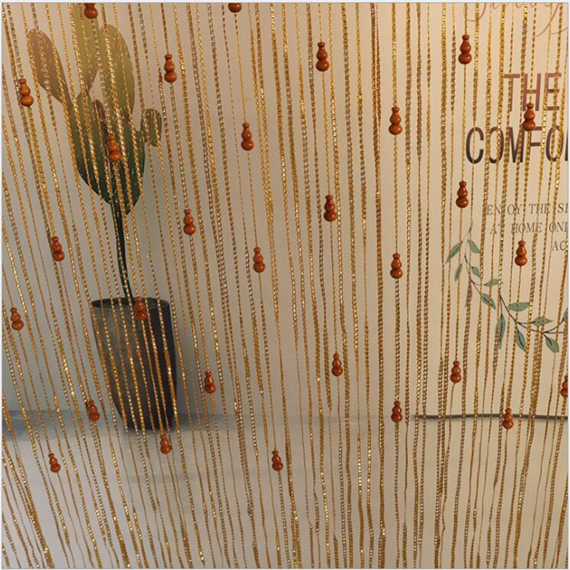 ZiDeTang Glitter S Style Gourd Beads Door Curtain Partition for Home Room Divider Hotel Cafe Interior Decoration Tassel  Curtain