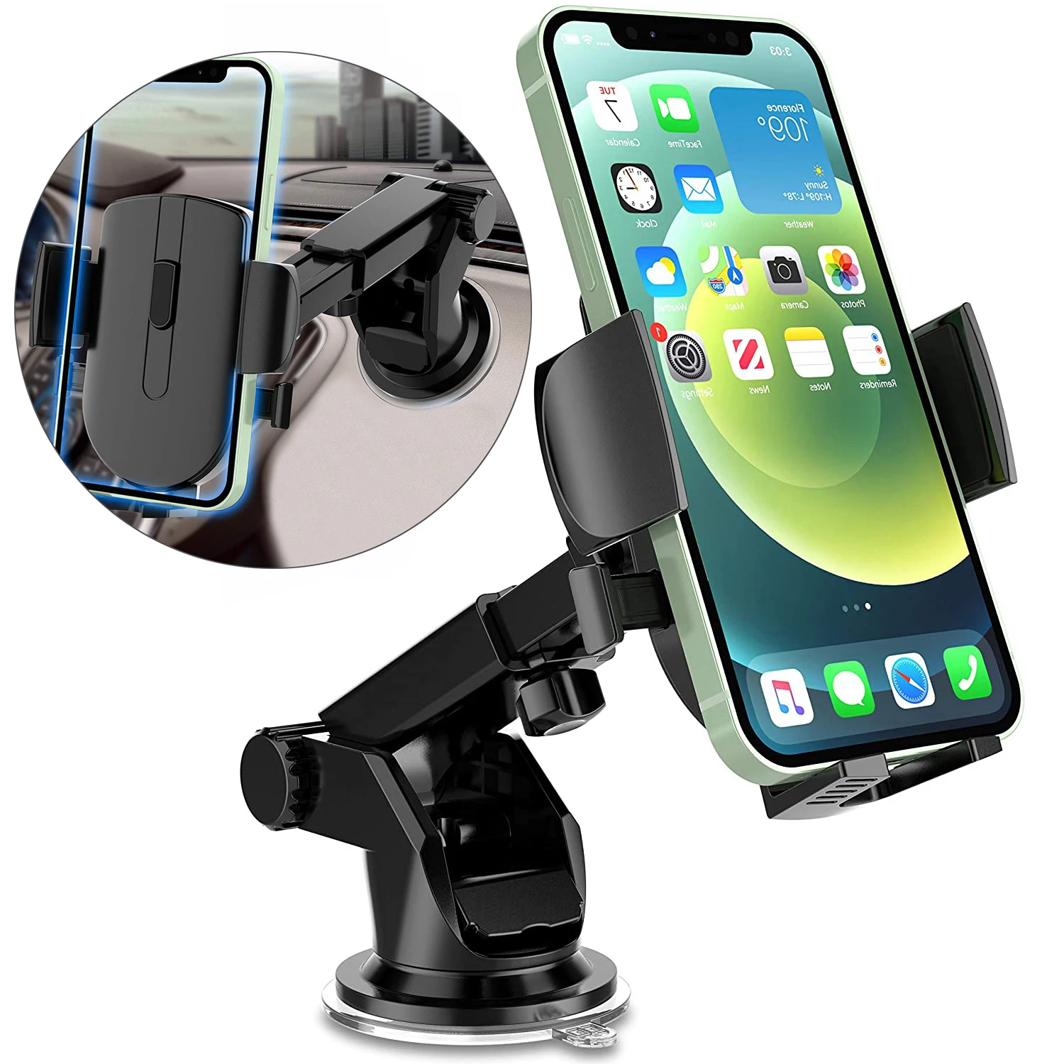 

Car Phone Holder Mount Mobile Phone Holder Stand in Car No Magnetic For iPhone 12Pro 11 Samsung Universal Windshield Phone Stand