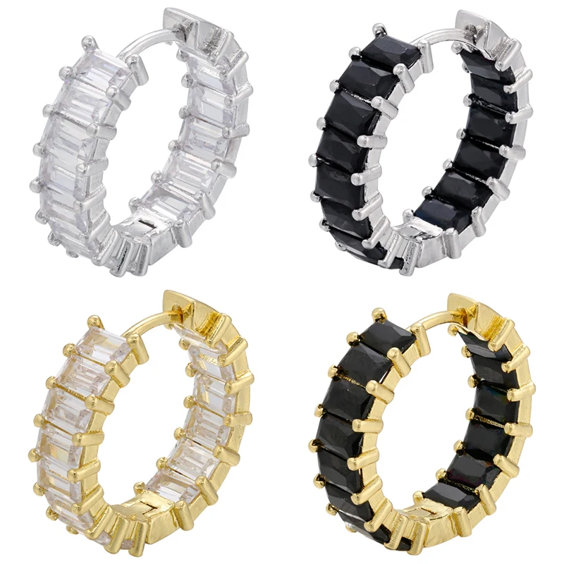 

ZHUKOU 2020 trend gold color small hoop earrings for women CZ crystal fashion earring for women party Jewelry model:VE327