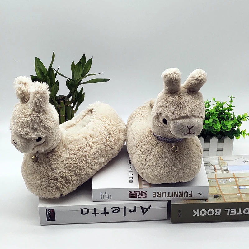 Sheep Indoor Slippers Warm Winter Home Fluffy New Fashion Men Women Bread Demon Soft Plush Shoes Unisex Cute Funny Christmas
