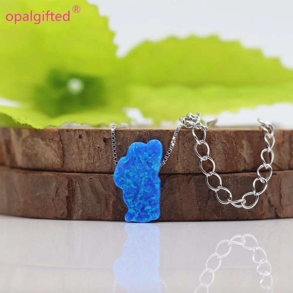 

20pcs Fahion 9*15mm Tahoe Lake Opal Necklace Synthetic Tahoe Opal With 925 Silver Jewelry
