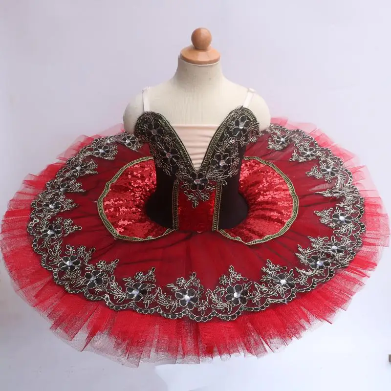 Red Professional Ballet Tutu Ballet Dresses For Adults Child Kids Pancake Swan Lake Ballerina Tutu Ballroom Dance Dress Girl