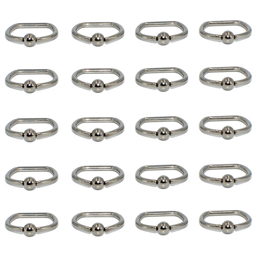 1PC Titanium D Shape Captive Bead Ring Septum Nipple Clicker Labret Ring Nose Ring Ear Cartilage Earring Body Piercing Jewelry