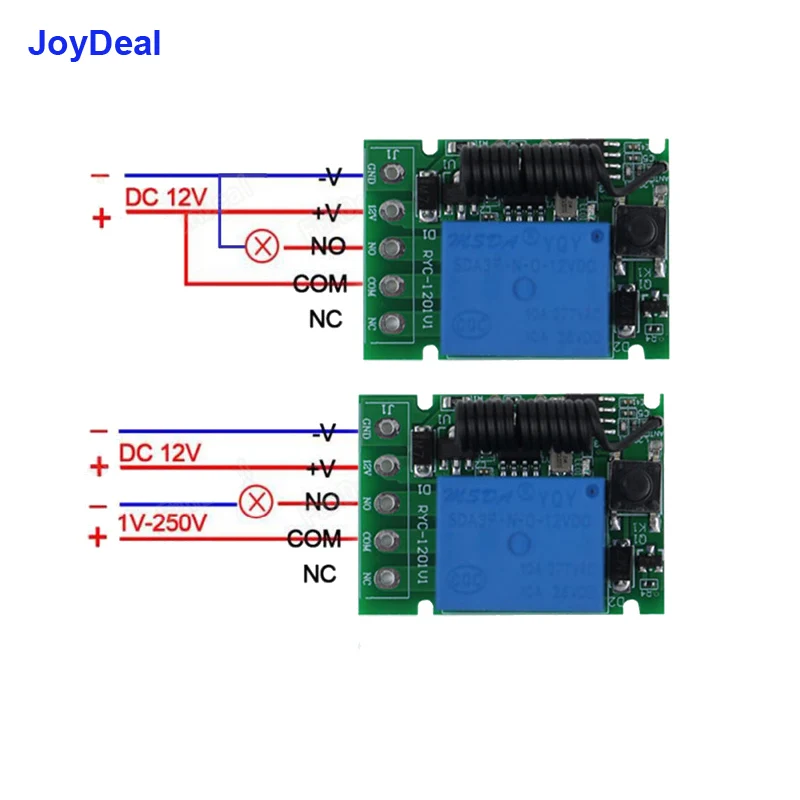 433Mhz Universal Wireless RF Remote Control Switch 5V 6V 12V 24V 10A Relay Receiver Remote ON OFF for Led Light Gate Garage Door