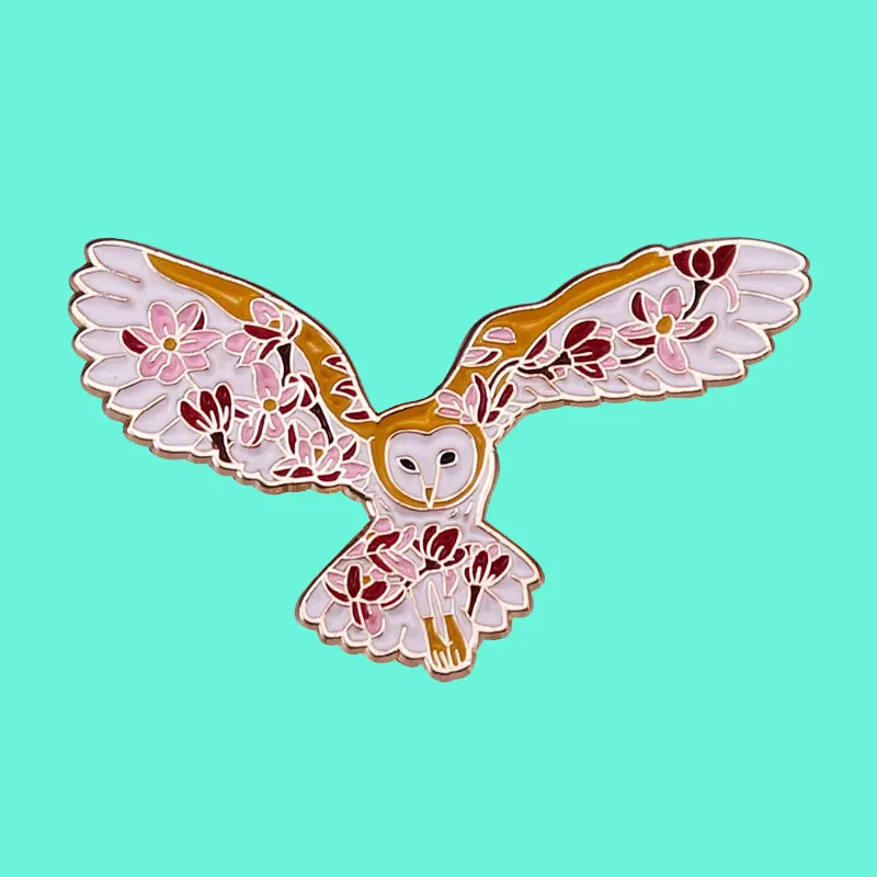 Beautiful Barn Owl Cartoon Brooch Interesting Metal Enamel Badge Collect Denim Jacket Backpack Pin Children Fashion Jewelry Gift