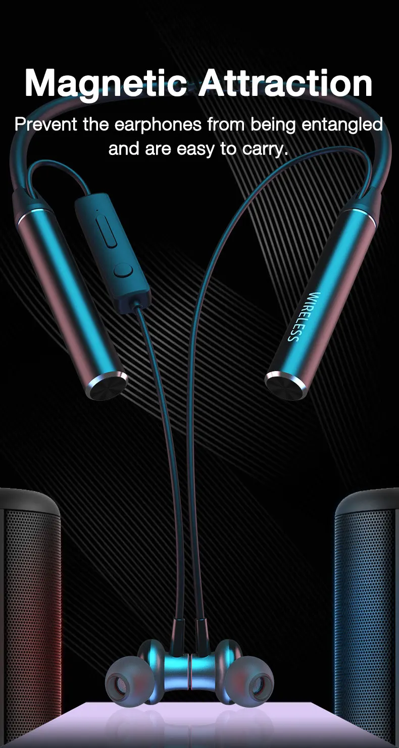 EARDECO 180-Stunden-Ausdauer Bluetooth-Kopfhörer Bass Drahtlose Kopfhörer mit Mikrofon Stereo-Kopfhörer mit Nackenbügel Sport-Headset TF-Karte – Detail 4
