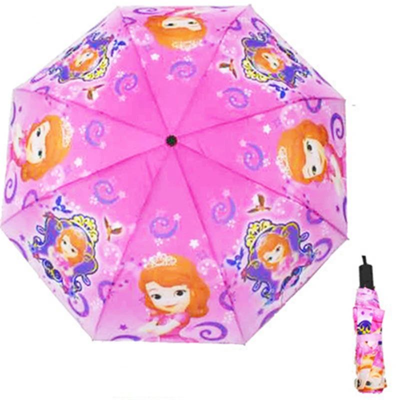 Disney Cartoon kids Umbrella Frozen Spider-Man Iron Man TriFold Umbrella Student Boy Girl Adult Sunscreen Kids Umbrella Gift