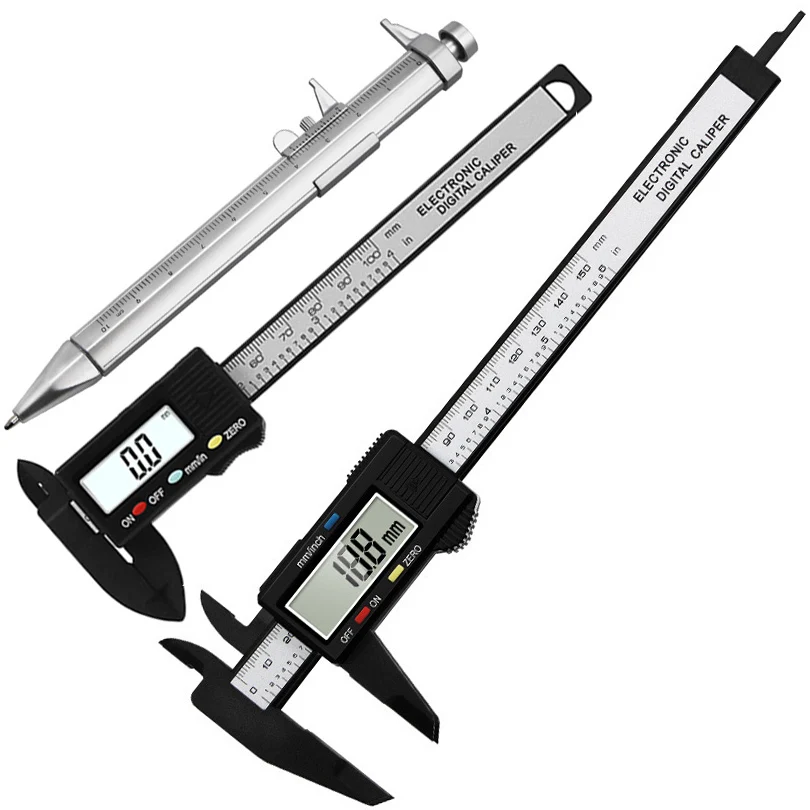 

Digital Vernier Caliper 0-100mm LCD Electronic Carbon Fiber Altimeter Micrometer Measuring Tool