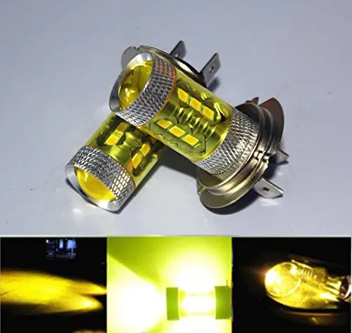 2 ampoules canbus H7 477 499 4300K Yellow LED Fog Driving Light 2323 80W High Power DRL Bulb Driving DRL Bulbs Lampada Faro