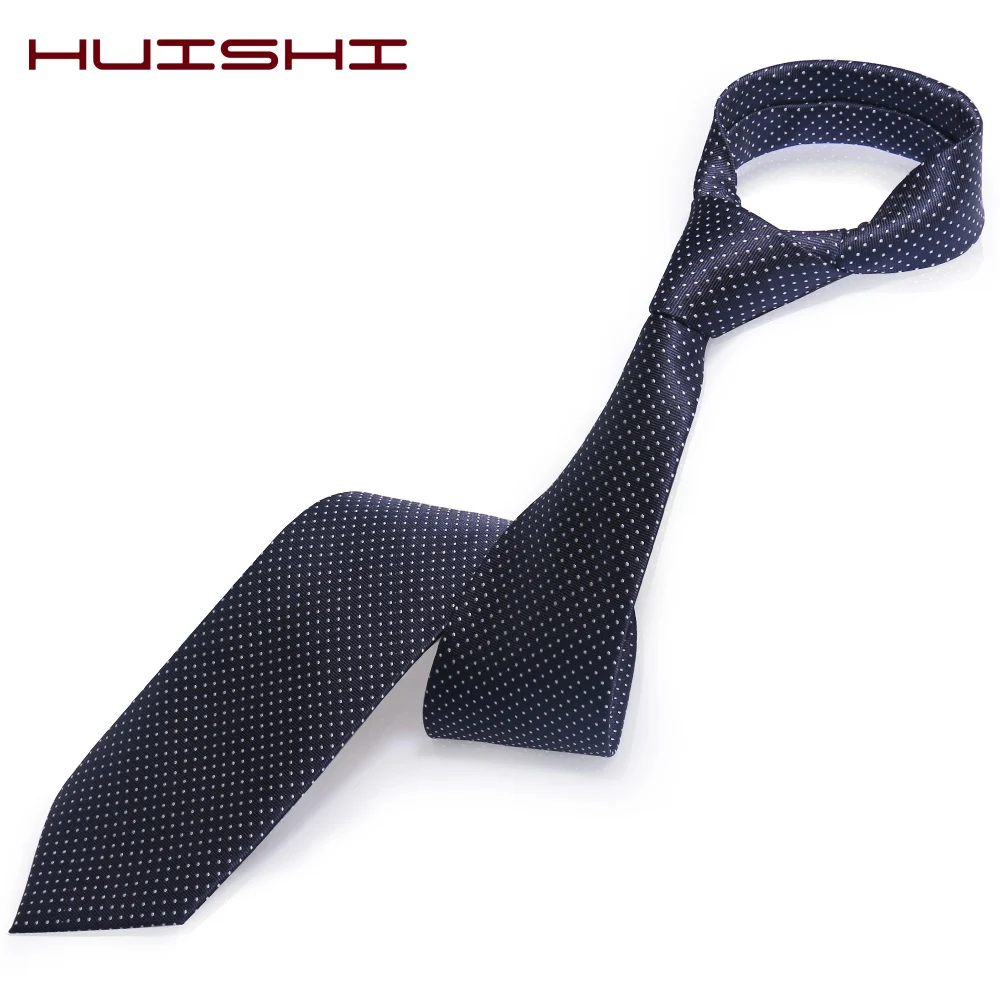 HUISHI Men Tie สีชมพูใหม่สีสันสีชมพู Tie สีขาว Dot สนุกของขวัญผู้ชาย 8 ซม.ความกว้างแฟชั่นโพลีเอสเตอร์เนคไทอุปกรณ์เสริม