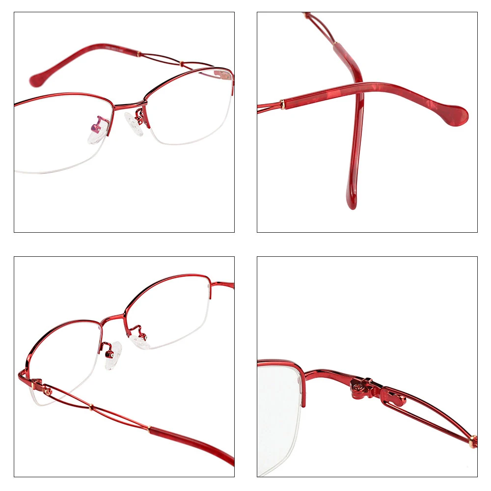 Titanium Alloy Optical Glasses Frame Women Half Frame Ladies Fashion Trending Eyewear Myopia Prescription Optical Eyeglasses