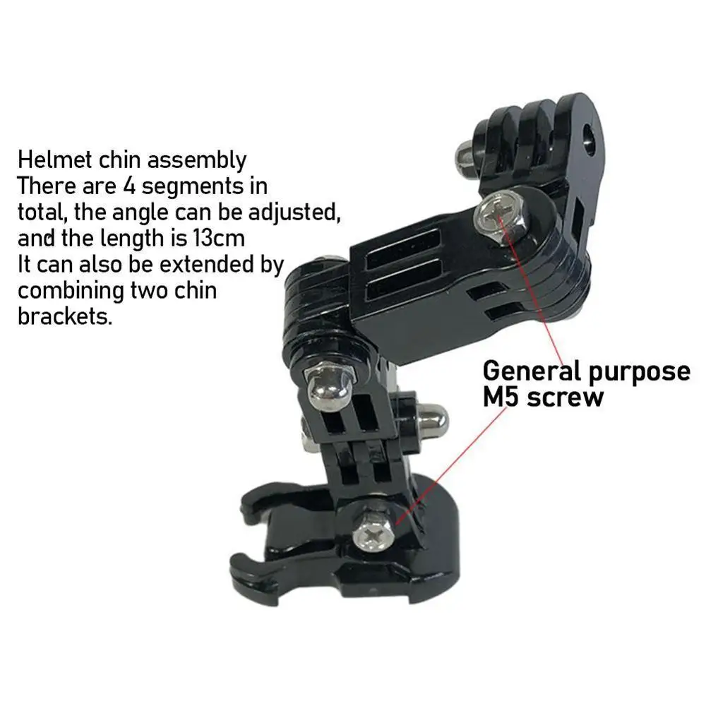 1PC for GOPRO Motorcycle Helmet Mount Curved Arm For XiaoYi 4K Action Camera Accessories for GOPRO Hero 8 7 6 5 4 3 SJCAM sj4000