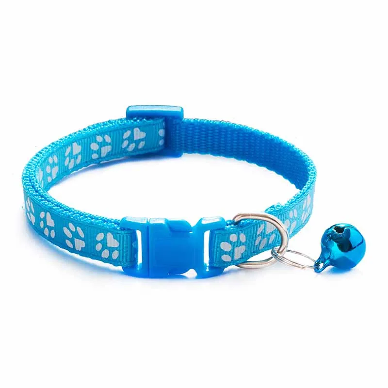 Fashion Huisdieren Halsband Cartoon Grappig Voetafdruk Leuke Bell Verstelbare Halsbanden Voor Hond Katten Puppy Huisdier Accessoires Gratis