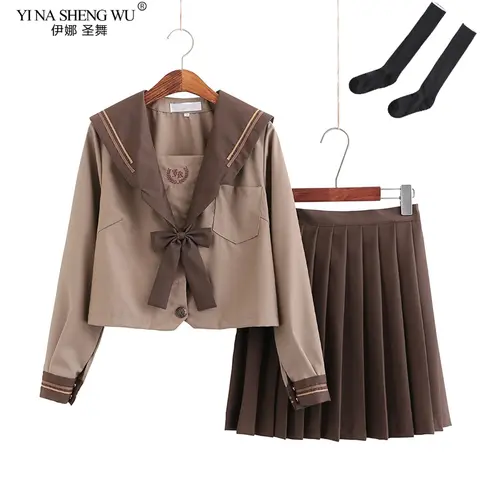 Uniformes japonais marron pour élèves du collège, uniformes de marin, uniformes scolaires JK, uniformes scolaires Anime Cospaly, vêtements pour étudiants, nouveau