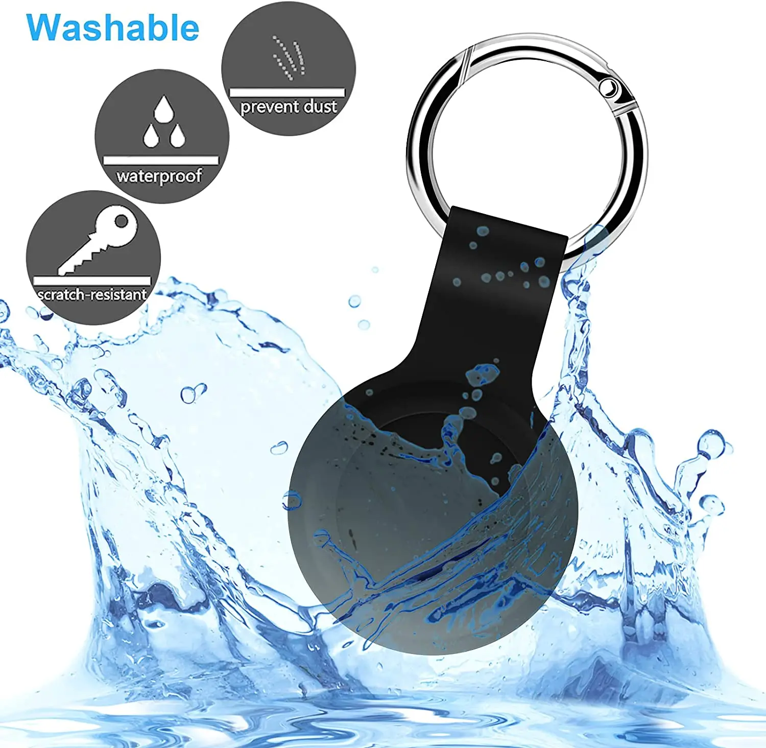 ฝาครอบซิลิโคนสำหรับ Air หมวดหมู่ Tracker อุปกรณ์ป้องกัน Shell Bumper Anti-Scratch Fall พวงกุญแจ Apple Airtag กรณี