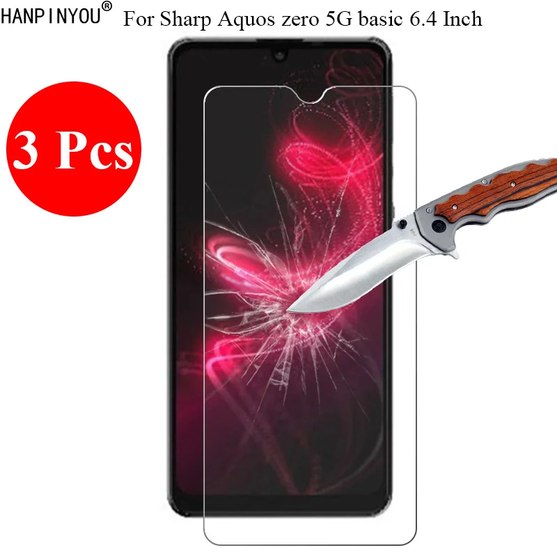 3 Pcs/Lot 9H 2.5D Tempered Glass Screen Protector For Sharp Aquos zero 5G basic 6.4