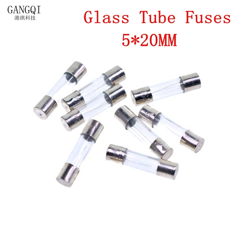 Fusibles de tubo de vidrio de soplado rápido, fusible AMP de 5x20mm, 5x20mm, 250V, 0,1, 0,2, 0,5, 1, 2, 3, 4, 5, 6, 8, 10, 13, 15, 20 A, 20 piezas