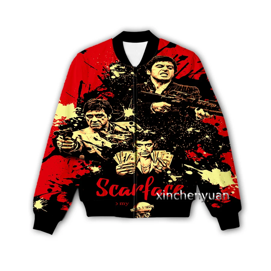 Phechion New Men/Women Scarface 3D Printed Jacket Fashion Streetwear Men Loose Sporting Jacket & Coat M73