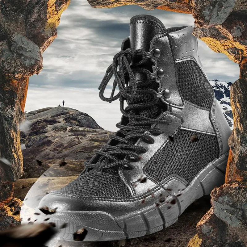 Men Summer breathability  Boots Outdoor Hiking Boots summer Shoes Light Non-slip Men Desert Boots Ankle Boots