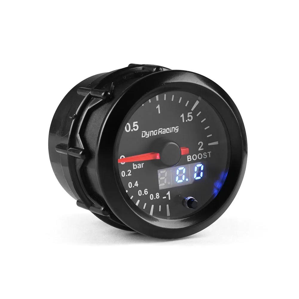 Dynoracing Dual Display 52MM 7 Colors Turbo boost gauge 2Bar Boost meter with stepper motor Boost sensor