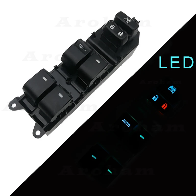 

Ice Blue Lighted Power Window Master Switch Passenger Backlight Left driving For Toyota Tundra Wish Liteace 2009-2013 2014 2015
