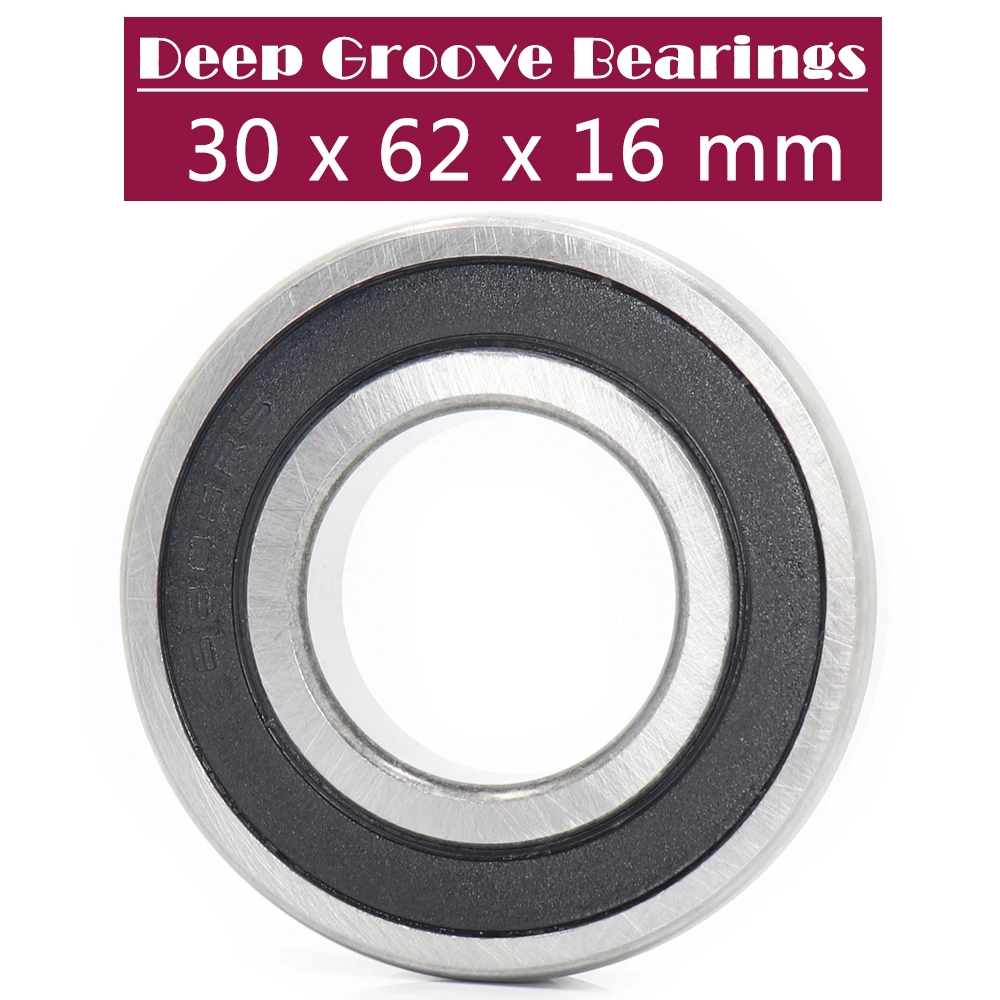 6206RS Bearing ABEC-3 (1 PC) 30*62*16 mm Deep Groove 6206-2RS Ball Bearings 6206RZ 180206 RZ RS 6206 2RS EMQ Quality