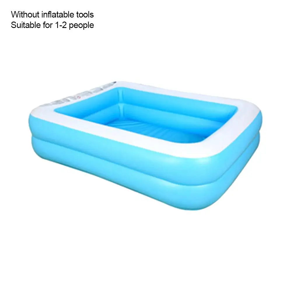 Piscina inflável retangular infantil, banheira de banho em PVC, grossa, desportiva interior, exterior, verão, mais recente, 110 cm, 128 cm, 155cm,