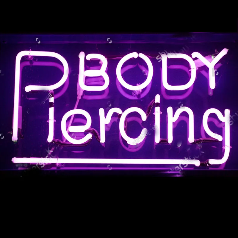 

Neon Sign Purple Body Piercing Neon light Neon Wall Sign Beer Love Hotel Advertise Lamp Recreational Handmade Real glass TUBE