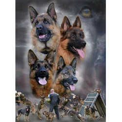 5D Diamond Embroidery German Shepherd 3d Diamond Painting Cross Stitch Patterns Round drill Needlework Diamond Mosaic Picture