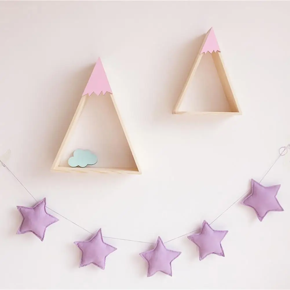 Combination Nordic 5Pcs Cute Stars Hanging Ornaments Bunting Party Child Kid Room Home Decor Storage Shelf Rack