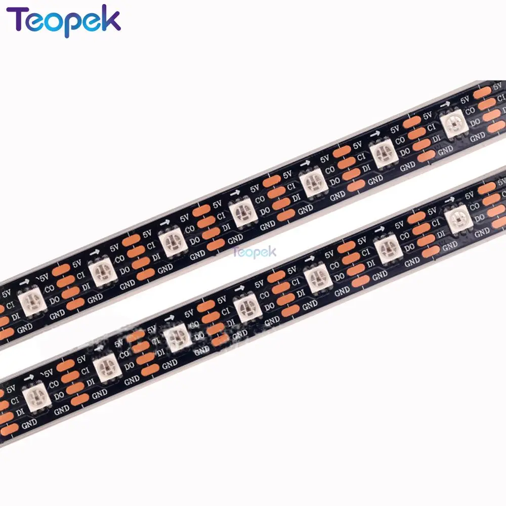 Tira de píxeles Led WS2812B de 1 m/5 m, WS2812 IC 30/60/144 píxeles, PCB direccionable a todo Color negro/blanco, IP20/IP65/IP67 DC5V